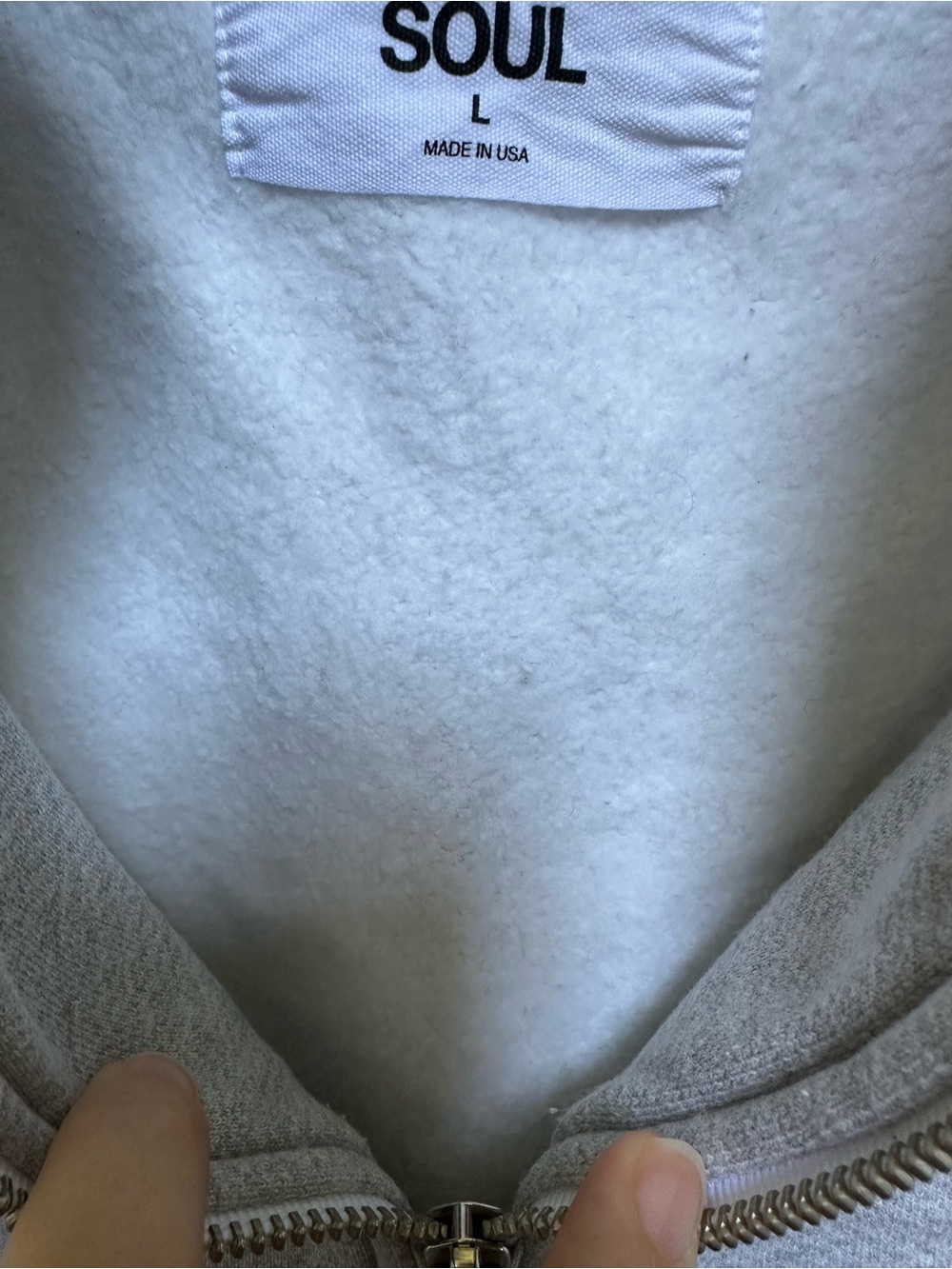 soulcycle Light Grey Half-Zip Sweatshirt with SOUL Logo size large - Picture 9 of 10